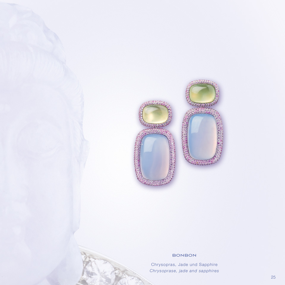 SPIRITS Earrings ghosts ghost earrings lavender Burma jade real jade earrings sapphires sapphire tube rings 750/000 white-gold sapphire jade-earring gold-earrings Custom made in munich
